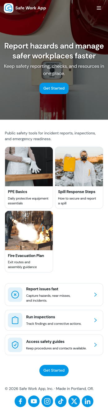 Safe Work App Template