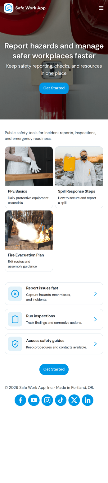 Safe Work App Template