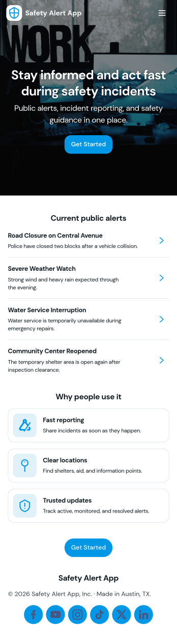 Safety Alert App Template