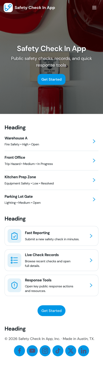Safety Check In App Template