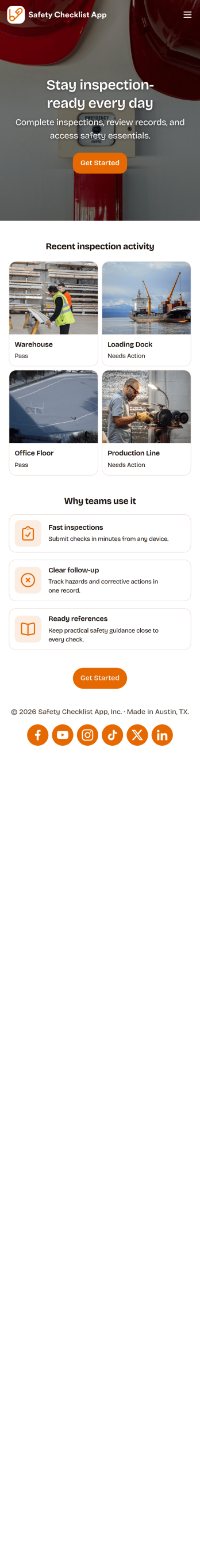 Safety Checklist App Template