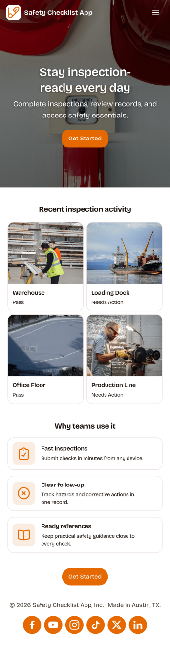 Safety Checklist App Template