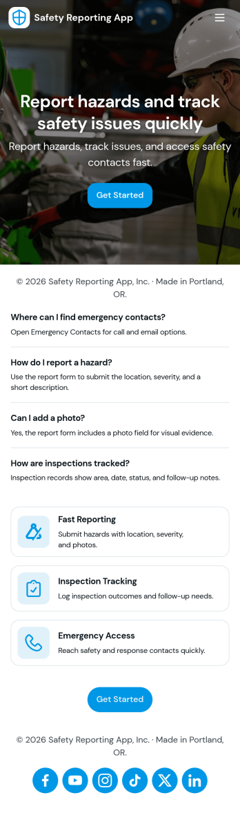 Safety Reporting App Template