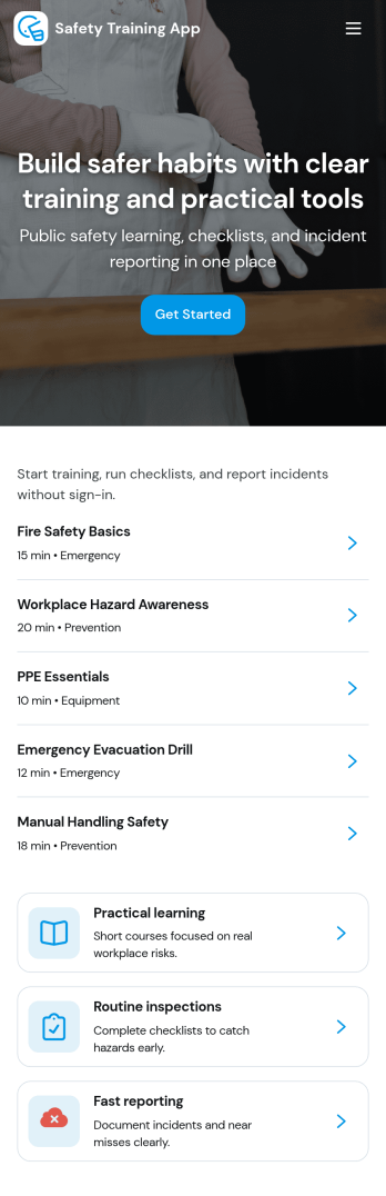 Safety Training App Template