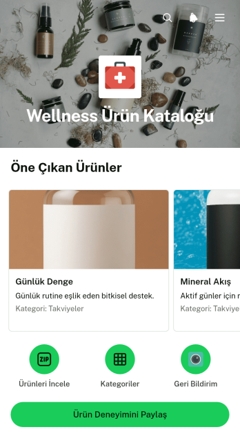 Sağlıklı Yaşam Ürün Kataloğu Uygulama Șablonu