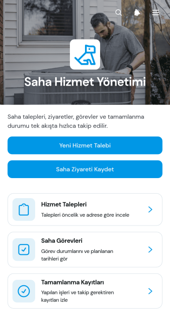 Saha Hizmeti Yönetim Uygulama Șablonu