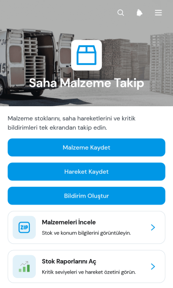 Saha Malzeme Takip Uygulama Șablonu