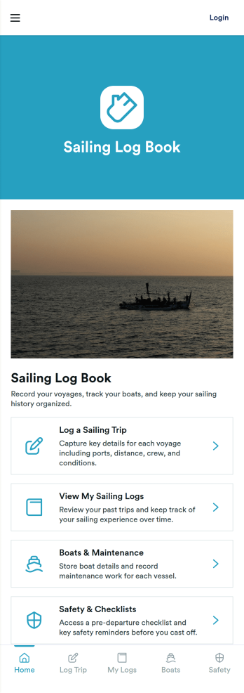 Sailing Log Book App Template