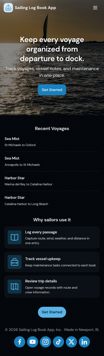 Sailing Log Book App Template