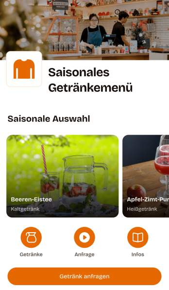 Saisonale Getränkekarten-App