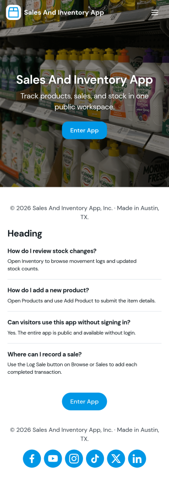 Sales and Inventory App Template