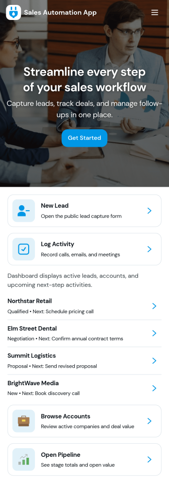 Sales Automation App Template