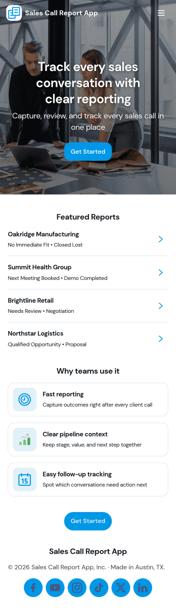 Sales Call Report App Template