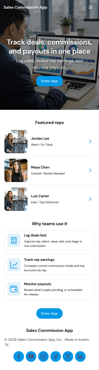 Sales Commission App Template