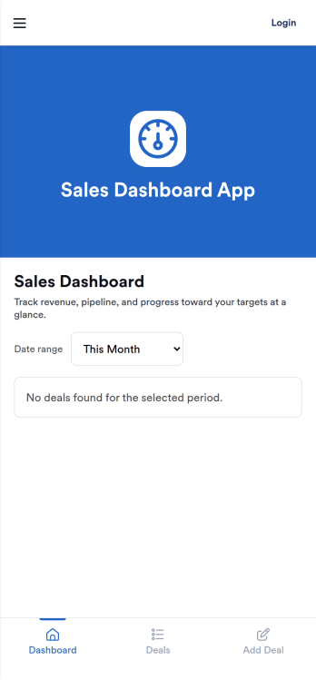 Sales Dashboard App Template