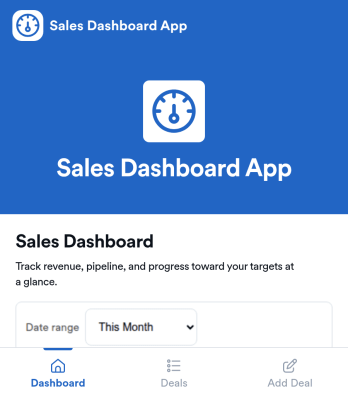 Sales Dashboard App Template