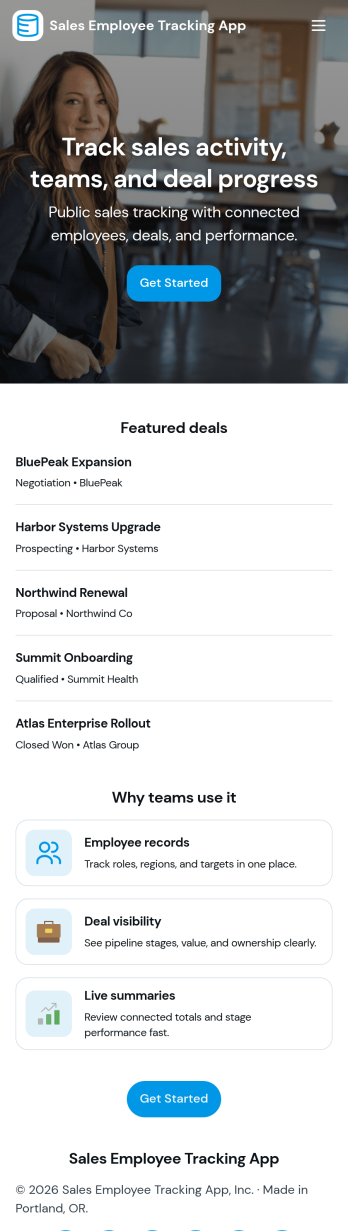 Sales Employee Tracking App Template