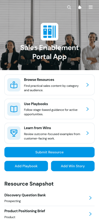 Sales Enablement Portal App Template