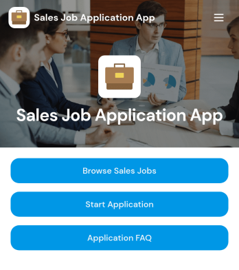 Sales Job Application App Template