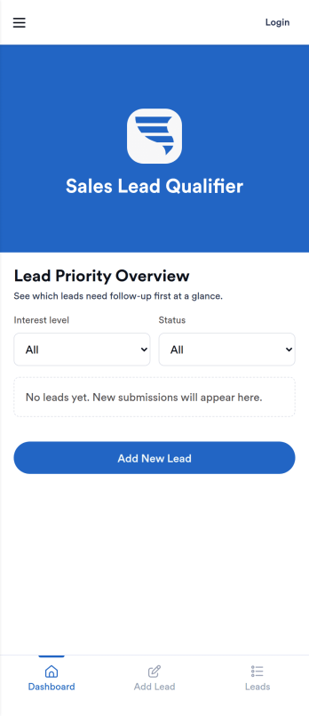 Sales Lead Qualifier App Template