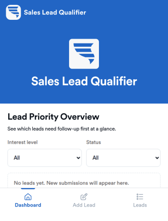 Sales Lead Qualifier App Template