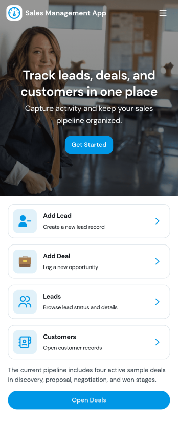 Sales Management App Template