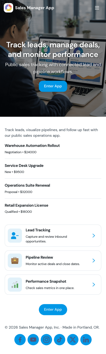 Sales Manager App Template