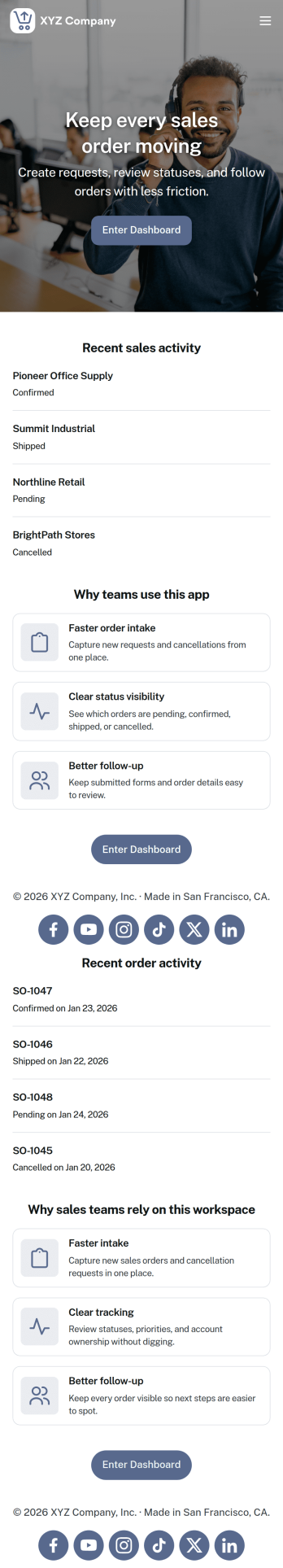 Sales Order App Template