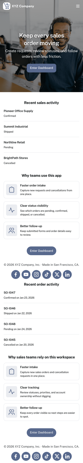 Sales Order App Template