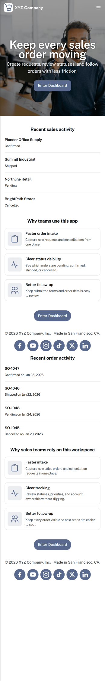 Sales Order App Template