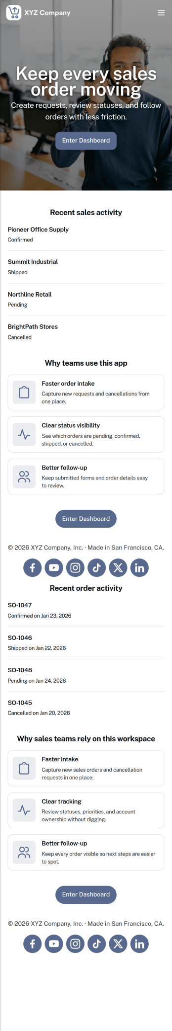 Sales Order App Template