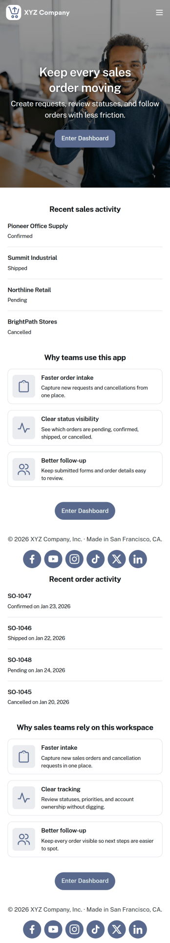 Sales Order App Template