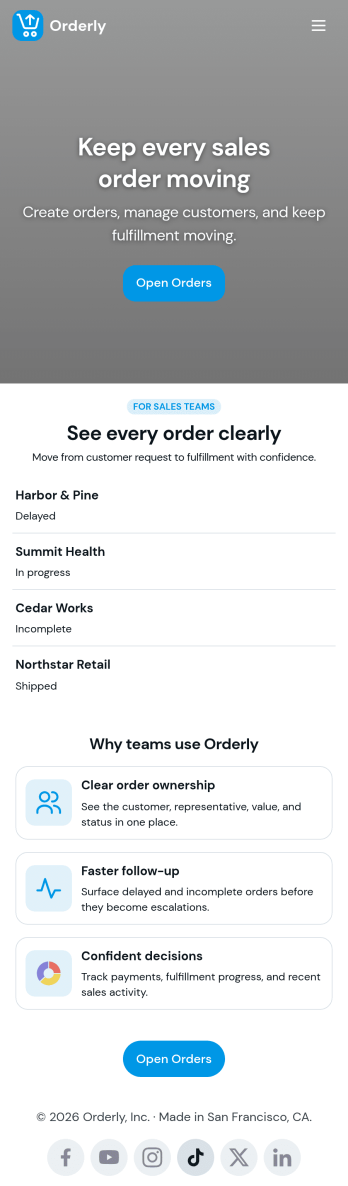 Sales Order App Template