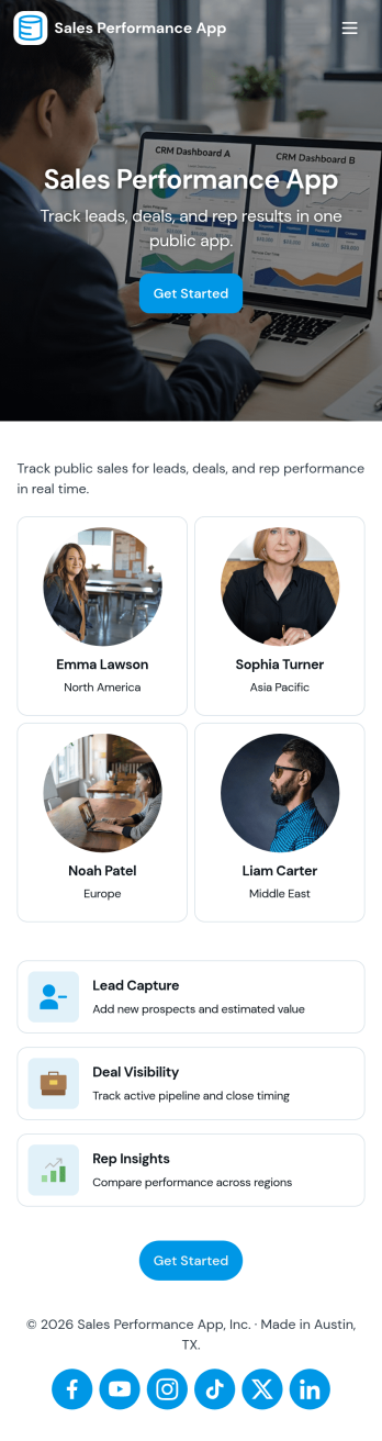 Sales Performance App Template