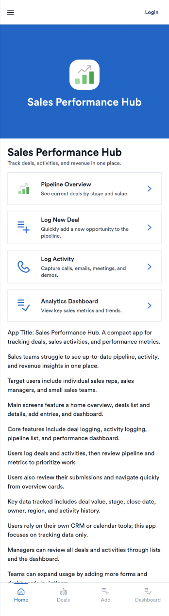 Sales Performance Hub App Template
