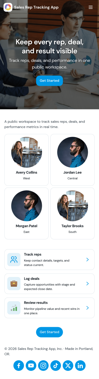 Sales Rep Tracking App Template