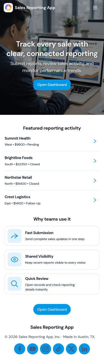 Sales Reporting App Template
