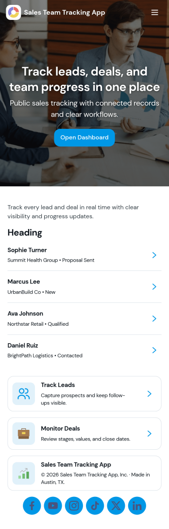 Sales Team Tracking App Template