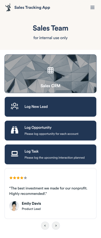 Customizable Sales Tracking App
