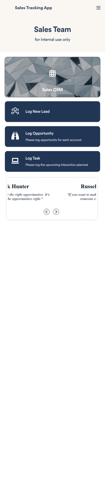 Customizable Sales Tracking App
