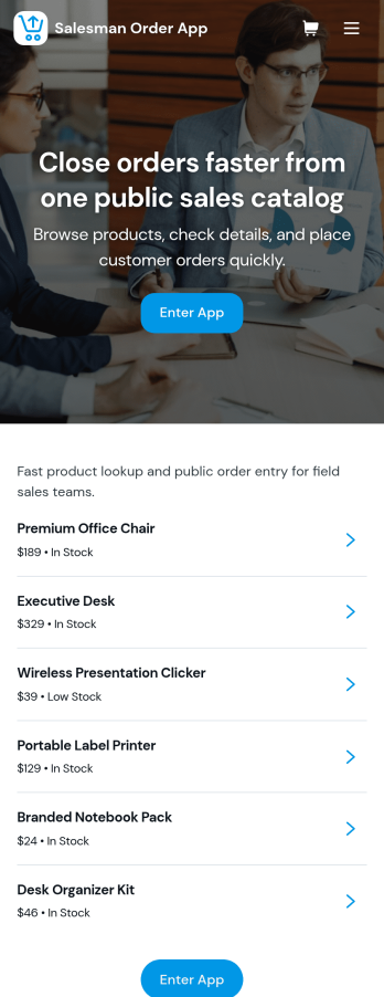 Salesman Order App Template