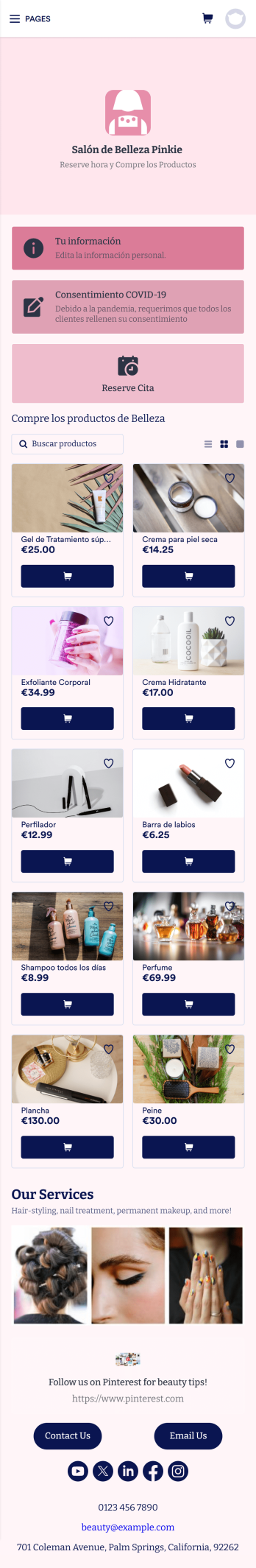 Salón de Belleza App Template