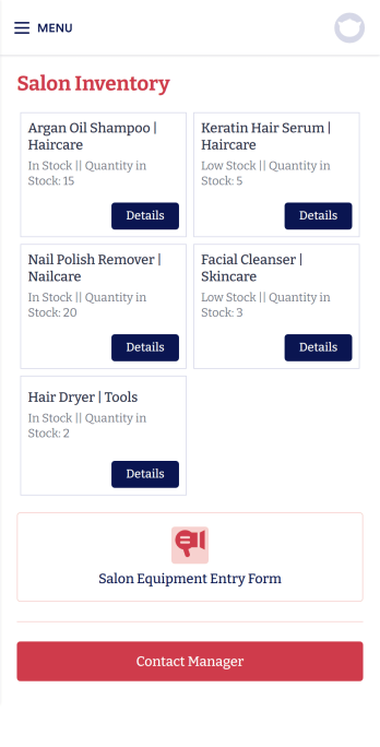 Salon Inventory App Template