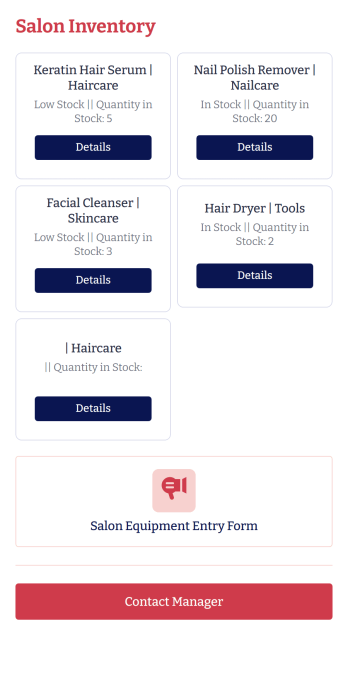 Salon Inventory App Template