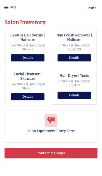 Salon Inventory App Template