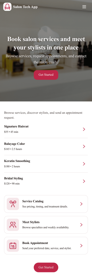 Salon Tech App Template
