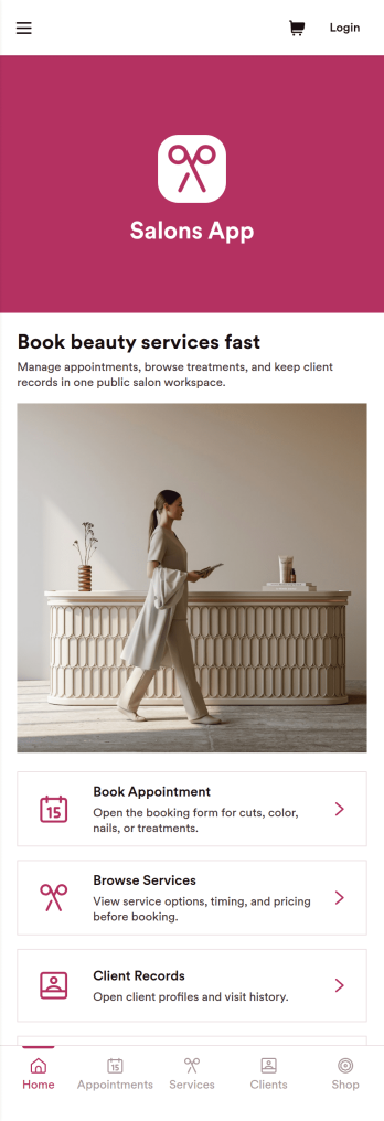 Salons App Template