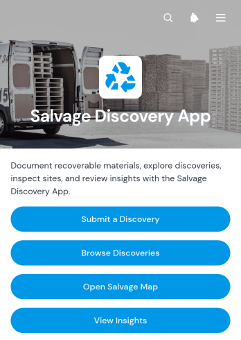 Salvage Discovery App Template