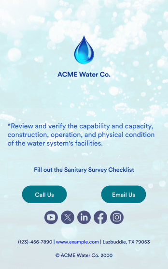 Sanitary Survey Checklist App Template