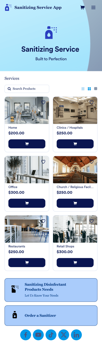 Sanitizing Service App Template
